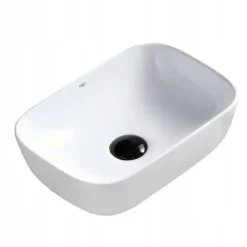 UMYWALKA NABLATOWA CERAMICZNA PROSTOKĄTNA MILO-WH-370 BIAŁA 8