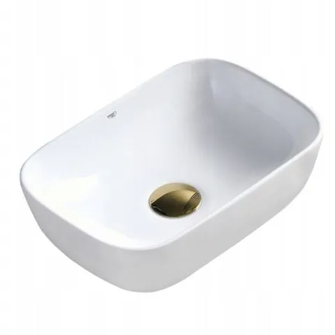 UMYWALKA NABLATOWA CERAMICZNA PROSTOKĄTNA MILO-WH-370 BIAŁA 8