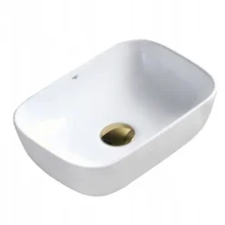 UMYWALKA NABLATOWA CERAMICZNA PROSTOKĄTNA 37X25 MILO-WH-370 BIAŁA 8