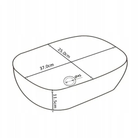 UMYWALKA NABLATOWA CERAMICZNA PROSTOKĄTNA 37X25 MILO-WH-370 BIAŁA 8