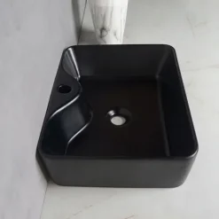 UMYWALKA NABLATOWA CERAMICZNA MATOWA CZARNA 48x38 REBIKO