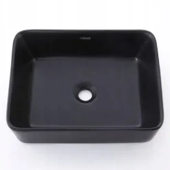 UMYWALKA NABLATOWA CERAMICZNA MATOWA CZARNA 48x36