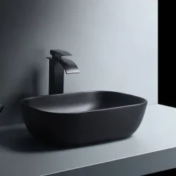 UMYWALKA NABLATOWA CERAMICZNA CZARNA MATOWA 46x32 REBIKO