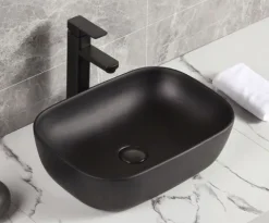 UMYWALKA NABLATOWA CERAMICZNA CZARNA MATOWA 46x32 REBIKO