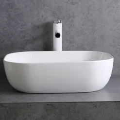 UMYWALKA NABLATOWA CERAMICZNA STAWIANA BIAŁA 46x33 CM NA BLAT DUŻA