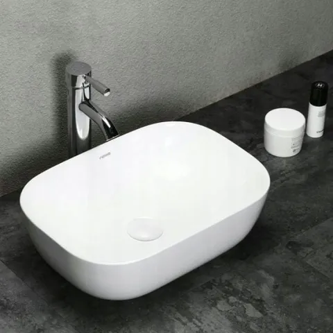 UMYWALKA NABLATOWA CERAMICZNA STAWIANA BIAŁA 46x33 REBIKO