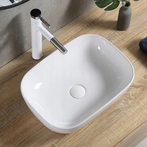 UMYWALKA NABLATOWA CERAMICZNA STAWIANA BIAŁA 46x33 REBIKO