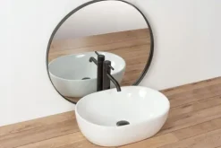 Umywalka Nablatowa Owalna Biała Rea Amelia White 48 cm
