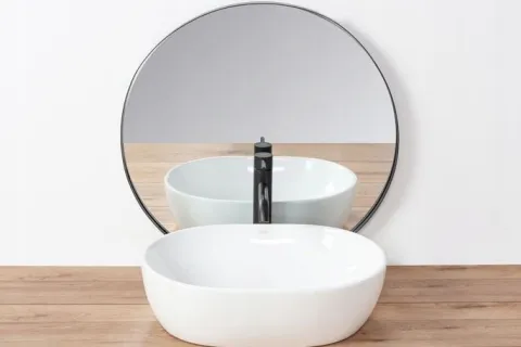 Umywalka Nablatowa Owalna Biała Rea Amelia White 48 cm