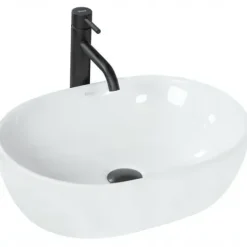 Umywalka Nablatowa Owalna Biała Rea Amelia White 48 cm