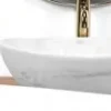 Umywalka Nablatowa Owalna Marmurowa Biała Ceramiczna Rea Sofia Marble 41 cm