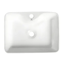 Umywalka Nablatowa Prostokątna Ceramiczna 47 cm Biała