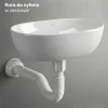 Umywalka Owalna Nablatowa Ceramiczna 49 cm Stawiana Połysk Biała ELIPSE