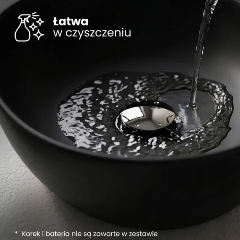 Umywalka Owalna Nablatowa Ceramiczna 49 cm Stawiana Czarna Matowa ELIPSE