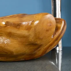 Umywalka tekowa drewniana 30 cm brązowa do łazienki