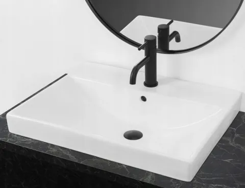 UMYWALKA WPUSZCZANA CERAMICZNA BIAŁA PROSOTKĄTNA REA MANDY 60