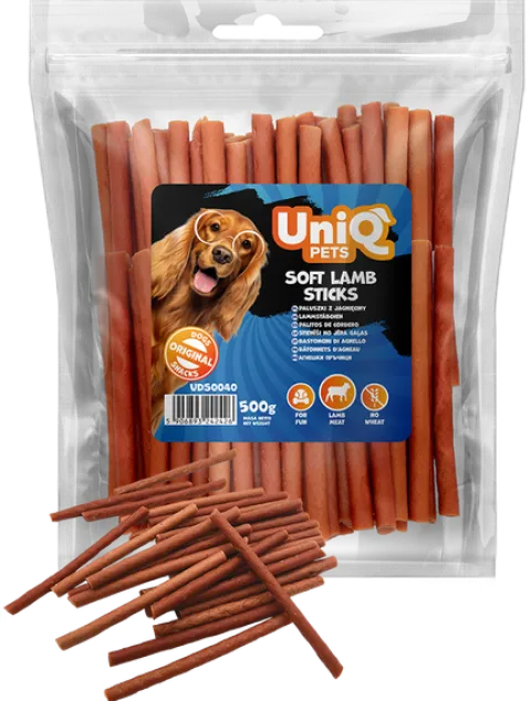 UNIQ PETS Przysmak dla psa paluszki z jagnięciny - przekąska 500g