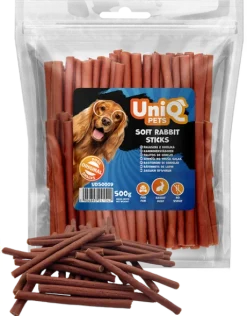 UNIQ PETS Przysmak dla psa paluszki z królika - przekąska 500g
