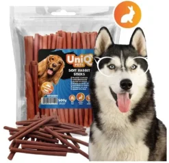 UNIQ PETS Przysmak dla psa paluszki z królika - przekąska 500g