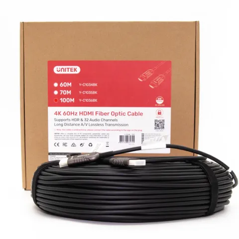 Unitek Kabel optyczny HDMI 2.0 AOC 4K 60Hz 100 m