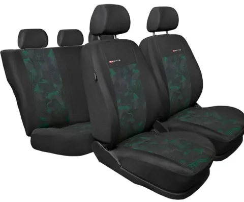 Uniwersalne welurowe pokrowce ELEGANCE ZIELONE do SKODA FABIA I II III