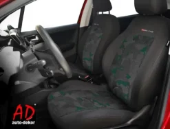 Uniwersalne welurowe pokrowce ELEGANCE ZIELONE do SKODA FABIA I II III