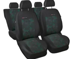 Uniwersalne welurowe pokrowce ELEGANCE ZIELONE do SKODA FABIA I II III