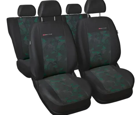 Uniwersalne welurowe pokrowce ELEGANCE ZIELONE do SKODA FABIA I II III