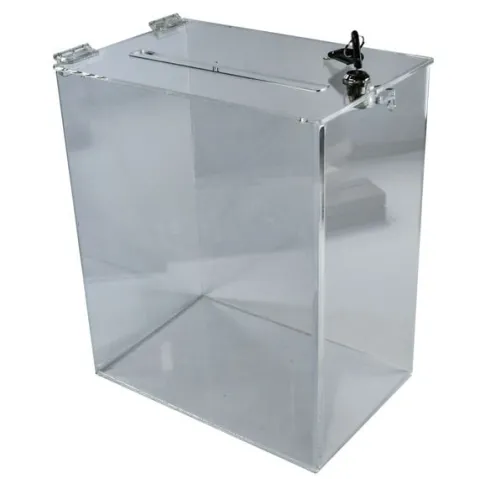 urna, skrzynka 30x20x35cm z plexi przeźroczystej zamykana na kluczyk