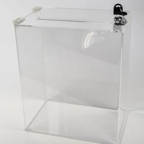 urna, skrzynka 30x20x35cm z plexi przeźroczystej zamykana na kluczyk