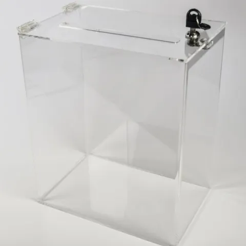 urna, skrzynka 30x20x35cm z plexi przeźroczystej zamykana na kluczyk