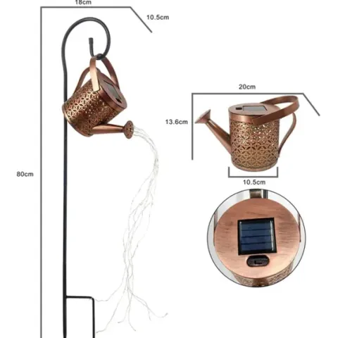 Vezo lampa solarna ogrodowa konewka led wbijana dekoracyjna girlanda 80cm