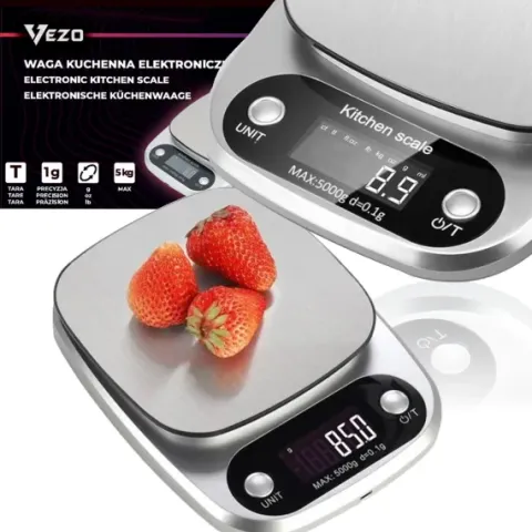 Vezo waga kuchenna elektroniczna precyzyjna lcd do kuchni dokładna domowa