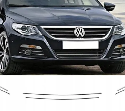 VW PASSAT CC - Listwy CHROM GRILL Zderzak Atrapa