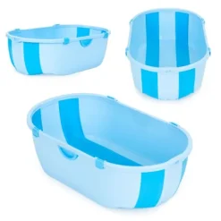 Wanienka dla dzieci wanna turystyczna składana odpływ niebieska ECOTOYS