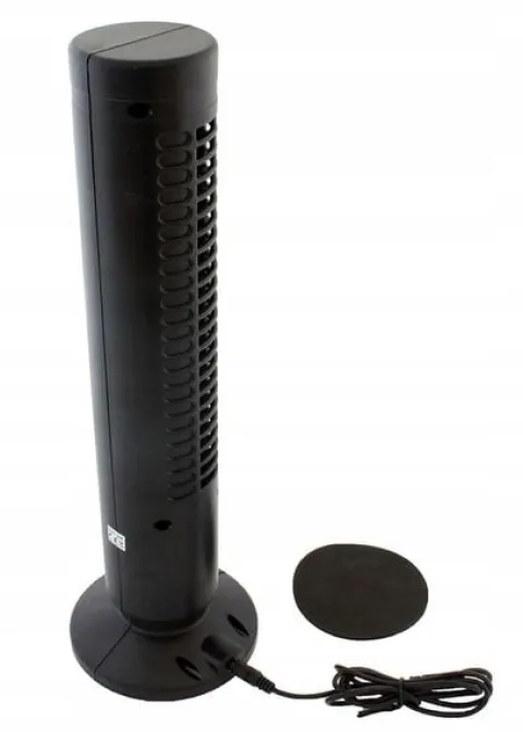 WENTYLATOR KOLUMNOWY BIURKOWY STOJĄCY OSCYLACJA KLIMA USB 3W CZARNY