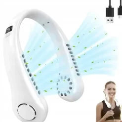 WENTYLATOR NA SZYJE WIATRAK KLIMATYZATOR BEZPRZEWODOWY 6 GODZIN 3000 mAh