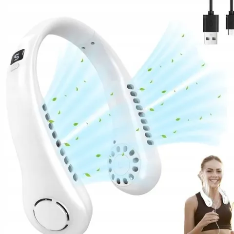 WENTYLATOR NA SZYJE WIATRAK KLIMATYZATOR BEZPRZEWODOWY 6 GODZIN 3000 mAh