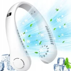 WENTYLATOR NA SZYJE WIATRAK KLIMATYZATOR BEZPRZEWODOWY 6 GODZIN 3000 mAh