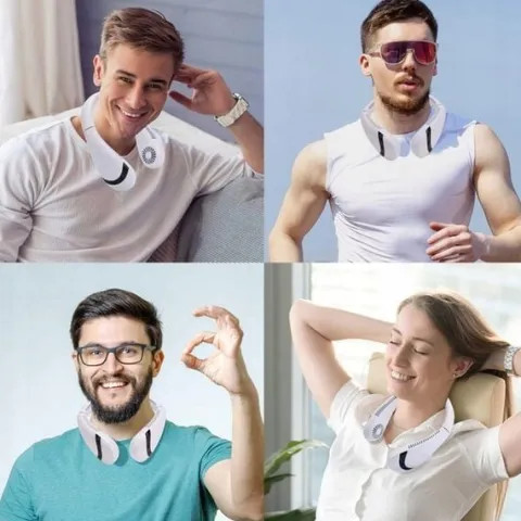 WENTYLATOR NA SZYJĘ REGULOWANE 3 POZIOMY DO PODRÓŻY I BIURA 5000MAH