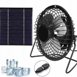 WENTYLATOR + PANEL SOLARNY SŁONECZNY 5W 6V Do kemping