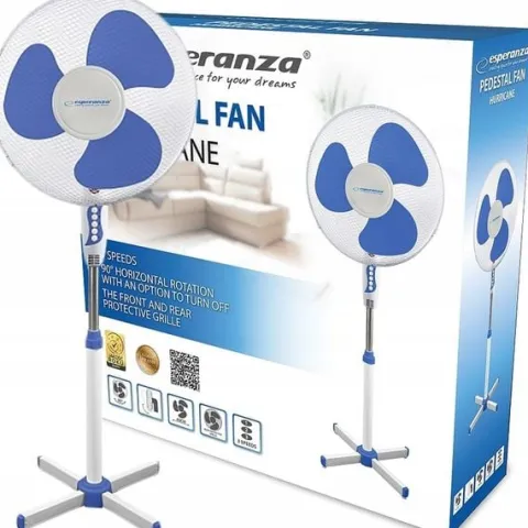 WENTYLATOR 16'' STOJĄCY HURRICANE BIAŁO-NIEBIESKI ESPERANZA EHF001WB