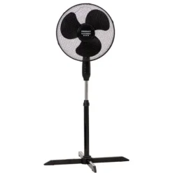WENTYLATOR STOJĄCY WIATRAK PODŁOGOWY CICHY CZARNY 40CM 45W