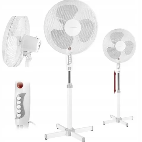 WENTYLATOR STOJĄCY WIATRAK PODŁOGOWY CICHY BIAŁY 40CM 50W