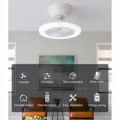 WENTYLATOR SUFITOWY z Oświetleniem LED PLAFON Obrotowy 360 + Pilot