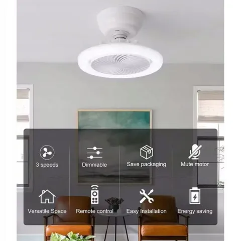 WENTYLATOR SUFITOWY z Oświetleniem LED PLAFON Obrotowy 360 + Pilot