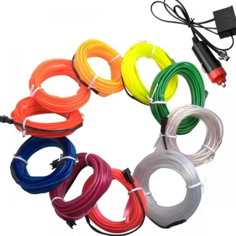 Światłowód EL WIRE Ambient Taśma LED 5m zielony