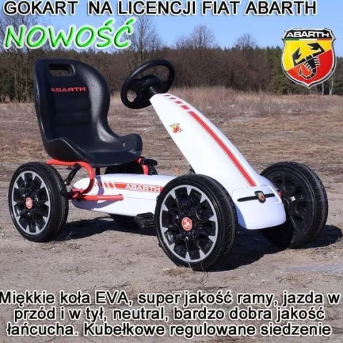 WIELKI LICENCJONOWANY GOKART FIAT ABARTH KOŁA EVA JAKOŚĆ /PB9388A