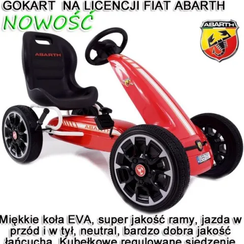 WIELKI LICENCJONOWANY GOKART FIAT ABARTH KOŁA EVA JAKOŚĆ /PB9388A