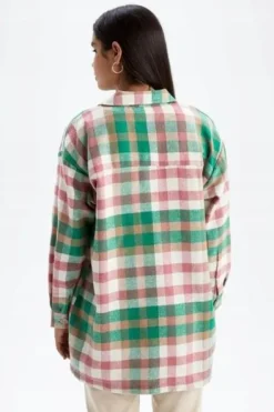 WIELOKOLOROWA FLANELOWA KOSZULA W KRATĘ BAWEŁNA DEFACTO L/XL